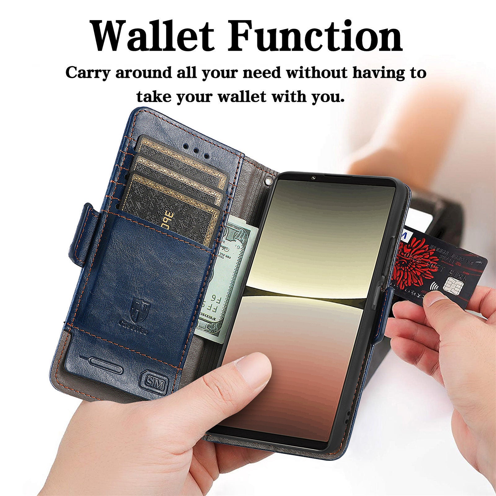 CASENEO 002 Series Anti-scratch Phone Cover for Sony Xperia 5 IV 5G Business Splicing Style RFID Blocking PU Leather TPU Phone Case Flip Wallet Stand CASENEO 002 Series Anti-scratch Phone Cover for Sony Xperia 5 IV 5G Business Splicing Style RFID Blocking PU Leather TPU Phone Case Flip Wallet Stand